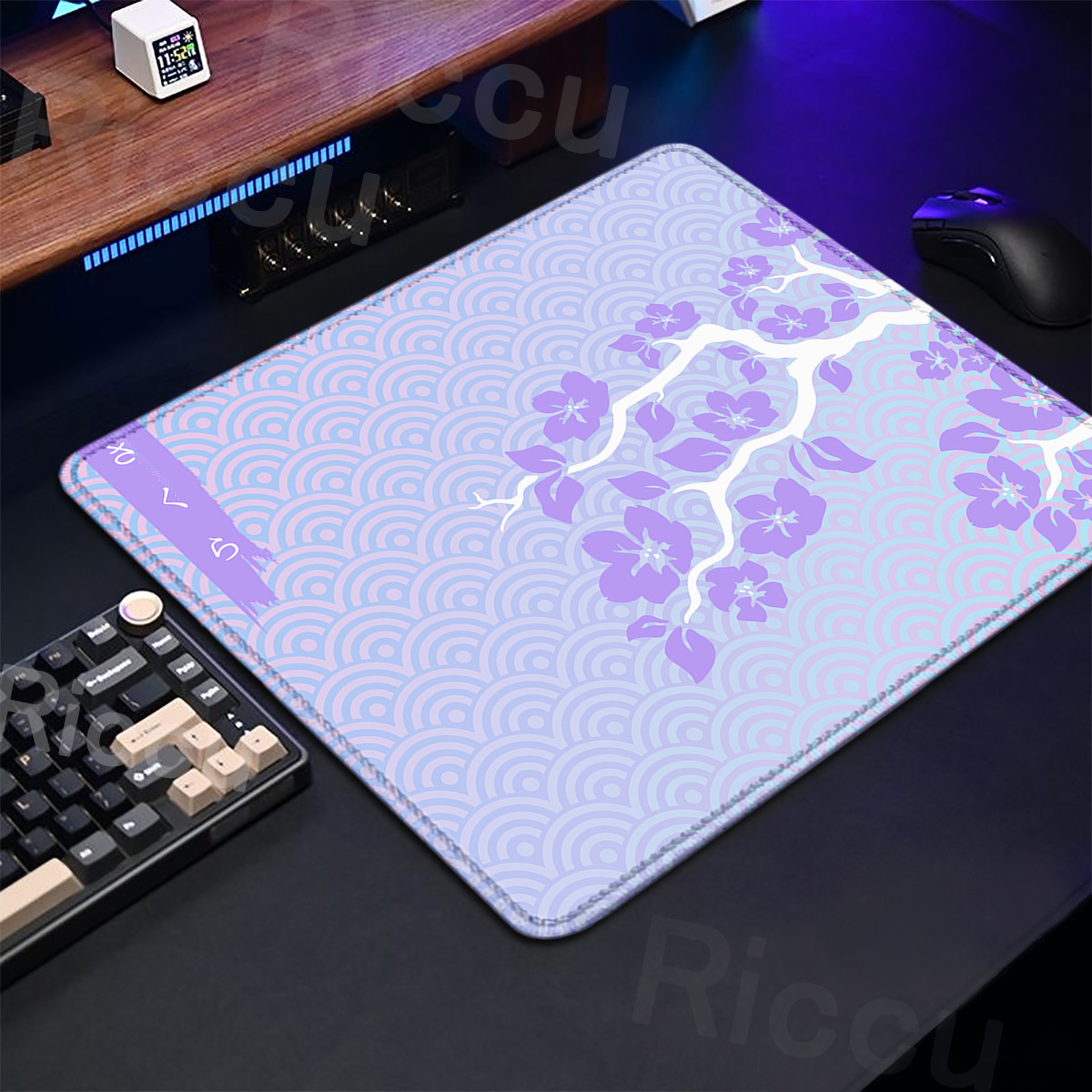 Gaming Keyboard Brand - Alas Mouse Gaming Sakura ungu, karpet