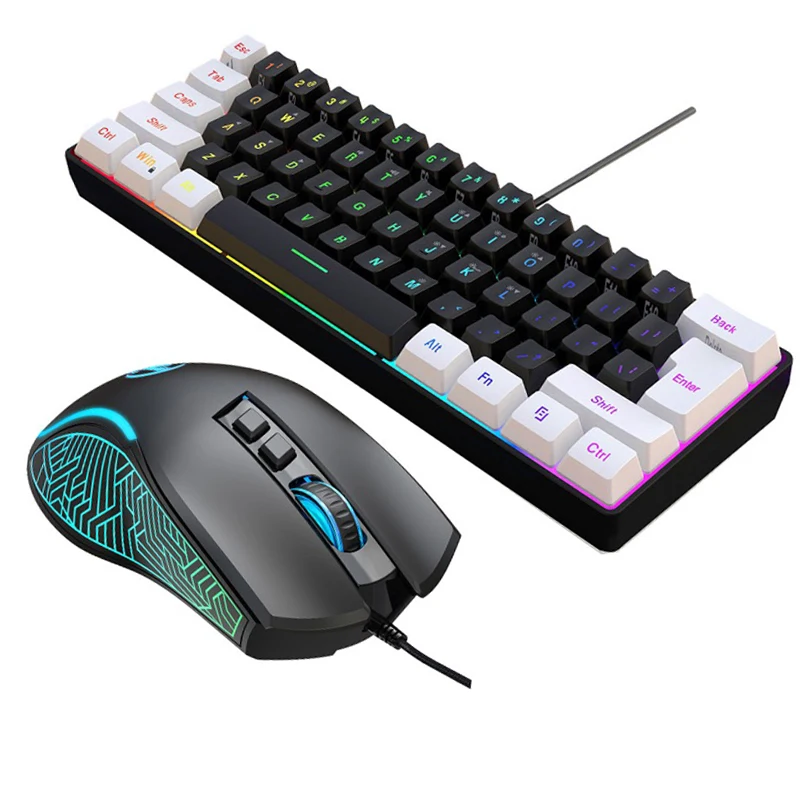Gaming Keyboard And Mouse Combo Wireless - Keyboard dan Mouse 60% Combo Kit