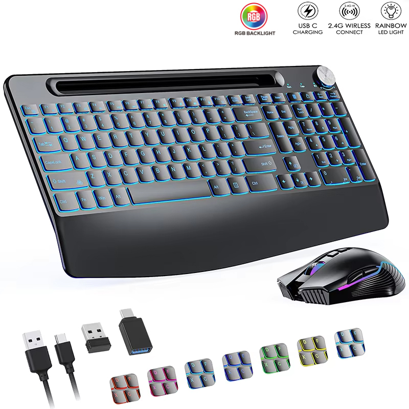 Gaming Keyboard And Mouse Combo Wireless - Mouse Keyboard nirkabel 2.4G & tipe-c,