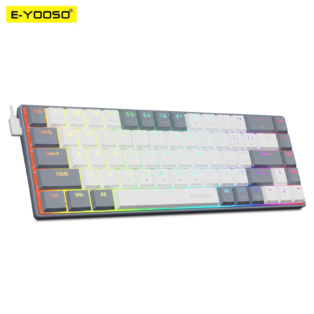 Gaming Keyboard E Yooso - E-YOOSO A68 RGB Keyboard Gaming, kawat