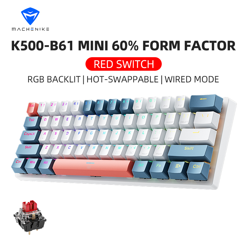 Gaming Keyboard And Mouse Combo Wireless - K500-B61 Machenike Mini Mechanical Keyboard 60%