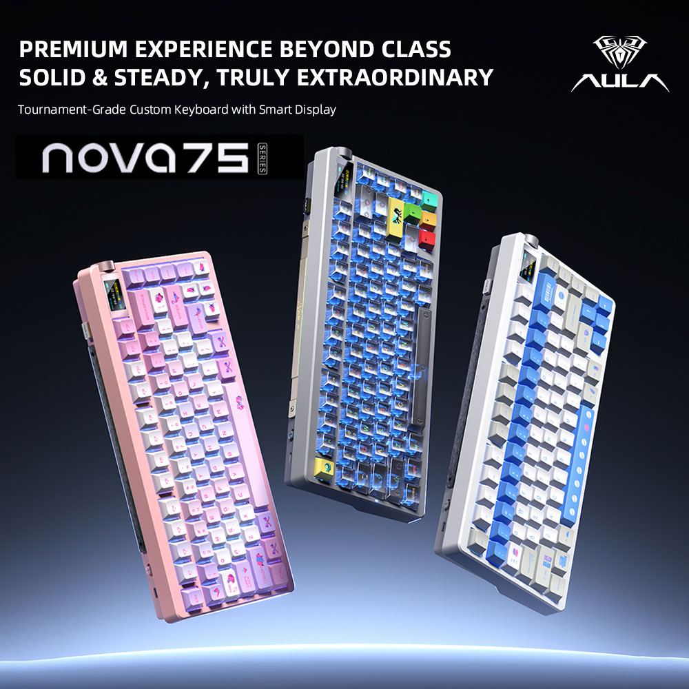 Gaming Keyboard Mini Mechanical - Keyboard Mekanik Nirkabel AULA NOVA75 75%