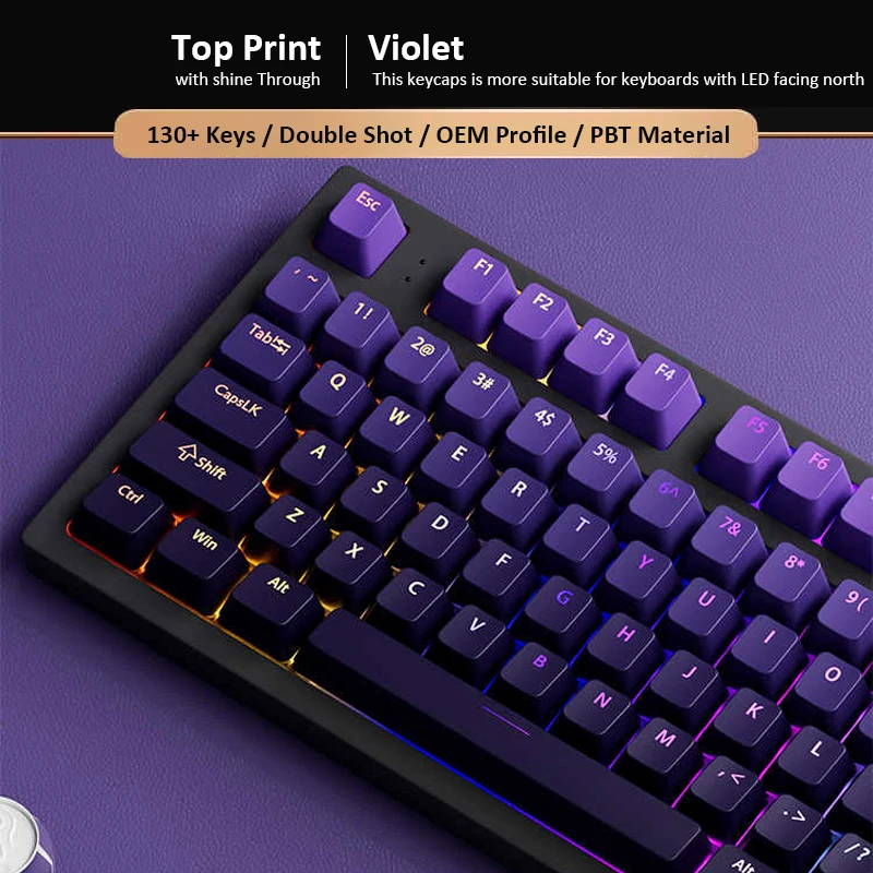 Gaming Keyboard Top - Keycap PBT Double Shot Custom Gradient