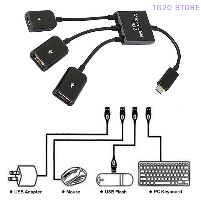 Gaming Keyboard Type C - Konverter adaptor USB mikro ke 2