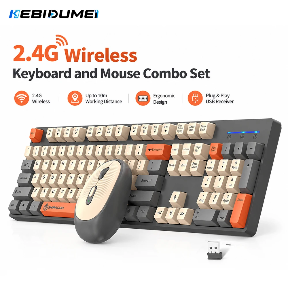 Gaming Keyboard And Mouse Combo Wireless - KEBIDUMEI Set Keyboard dan Mouse Nirkabel