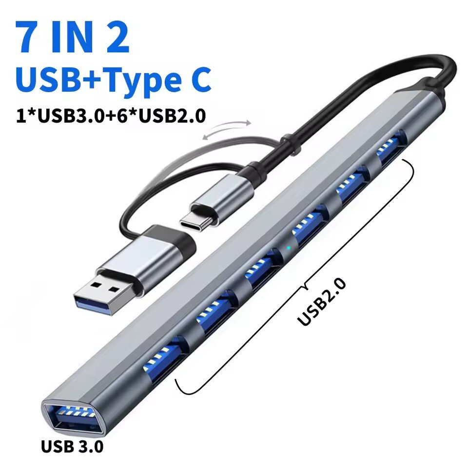 Gaming Keyboard Type C - 7 Port USB 3.0 Tipe C