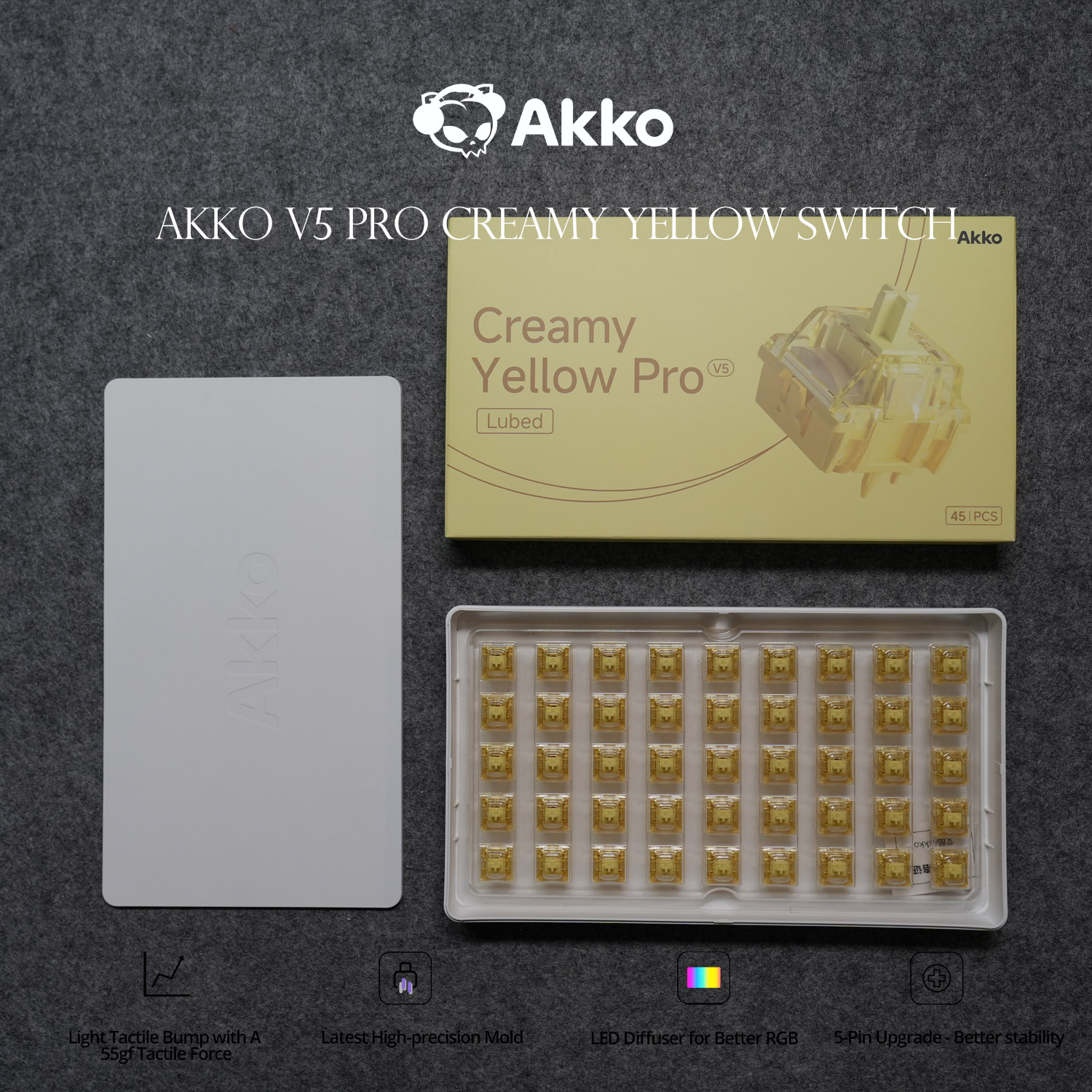 Keyboard Lube Kit - Akko V5 Pro Sakelar Kuning Krim