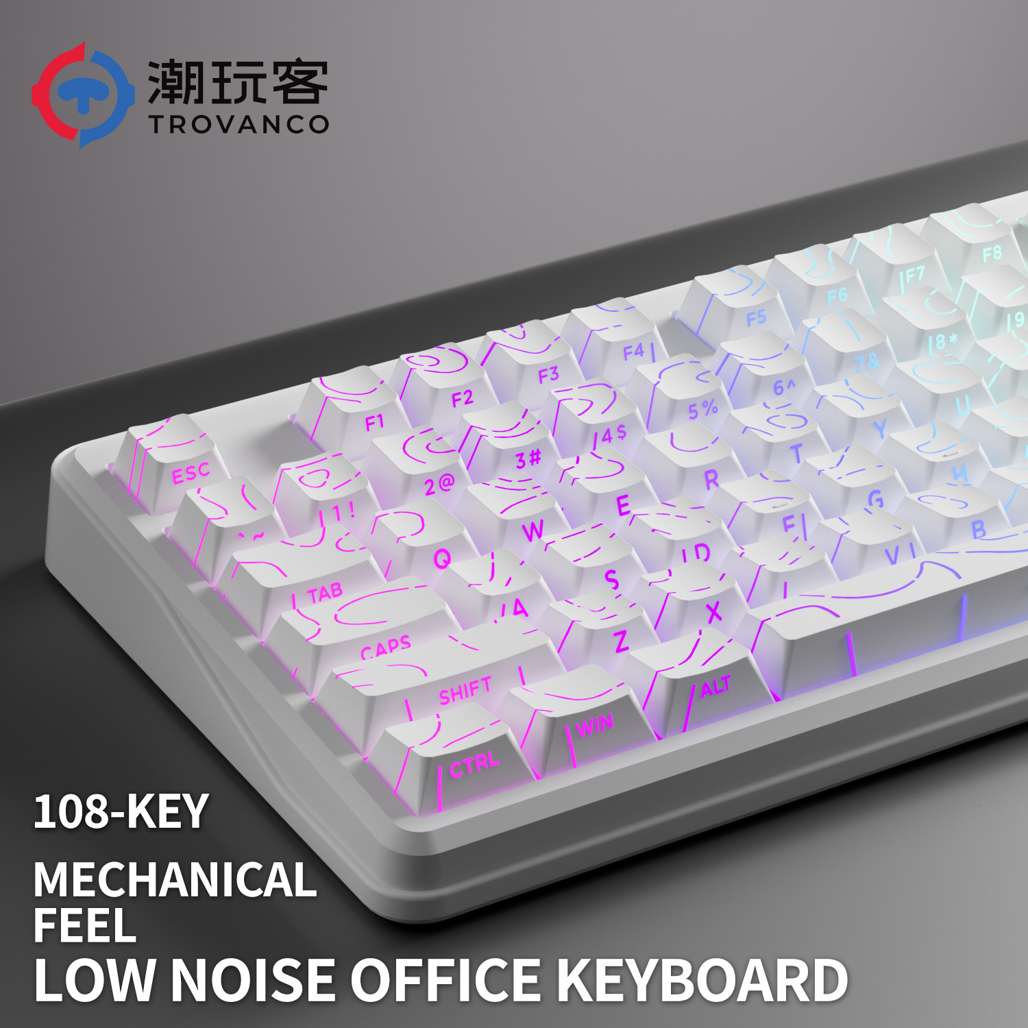 Gaming Keyboard No Noise - V108 Pro Keyboard Berkabel & Nirkabel