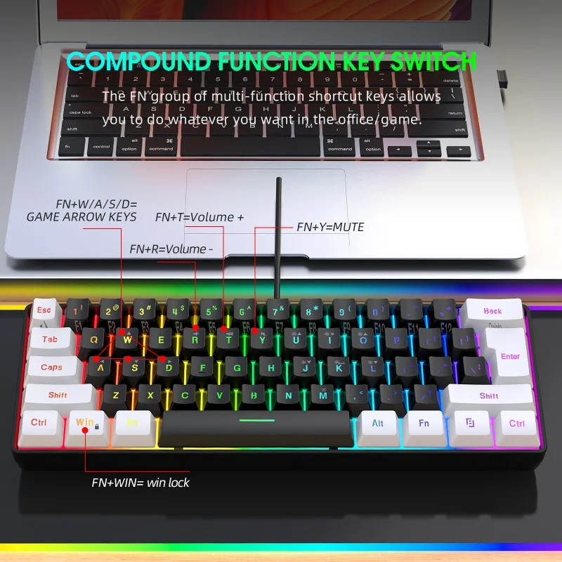 Keyboard dan Mouse 60% Combo K - Gaming Keyboard And Mouse Combo Wireless ulasan dan harga