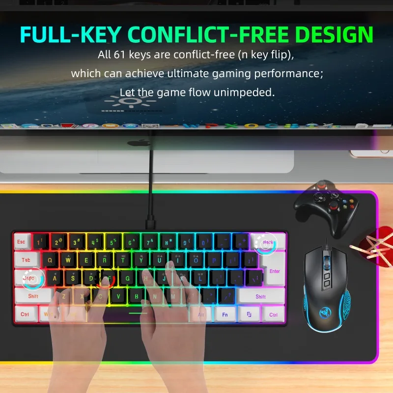 Keyboard dan Mouse 60% Combo K - Gaming Keyboard And Mouse Combo Wireless ulasan dan harga