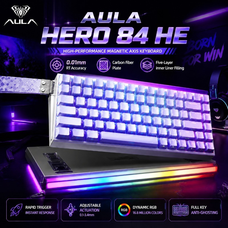 AULA HERO84 Keyboard Gaming Me - Gaming Keyboard Ergo ulasan dan harga
