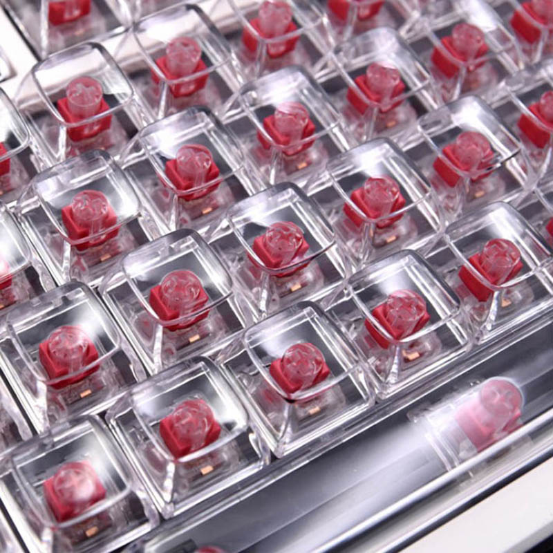 132 Tombol Keycaps Kristal Tra - Keyboard Gaming Transparent ulasan dan harga