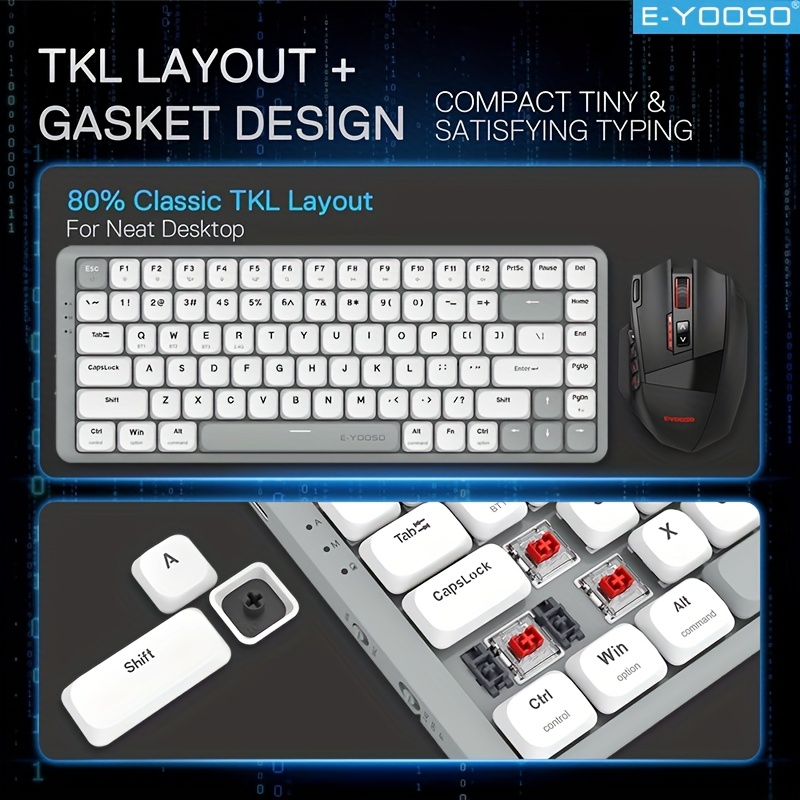 E-YOOSO Tri-Mode 2.4G Nirkabel - Gaming Keyboard E Yooso ulasan dan harga