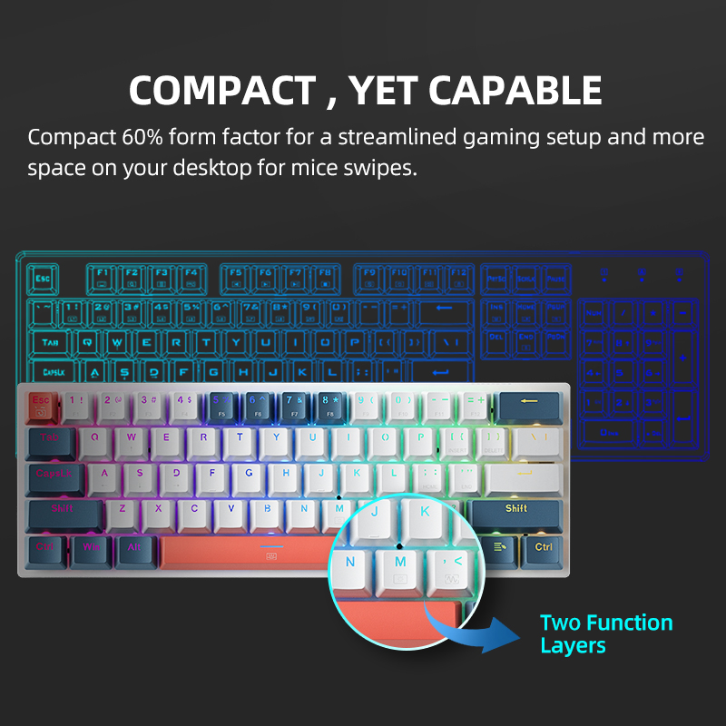 K500-B61 Machenike Mini Mechan - Gaming Keyboard And Mouse Combo Wireless ulasan dan harga