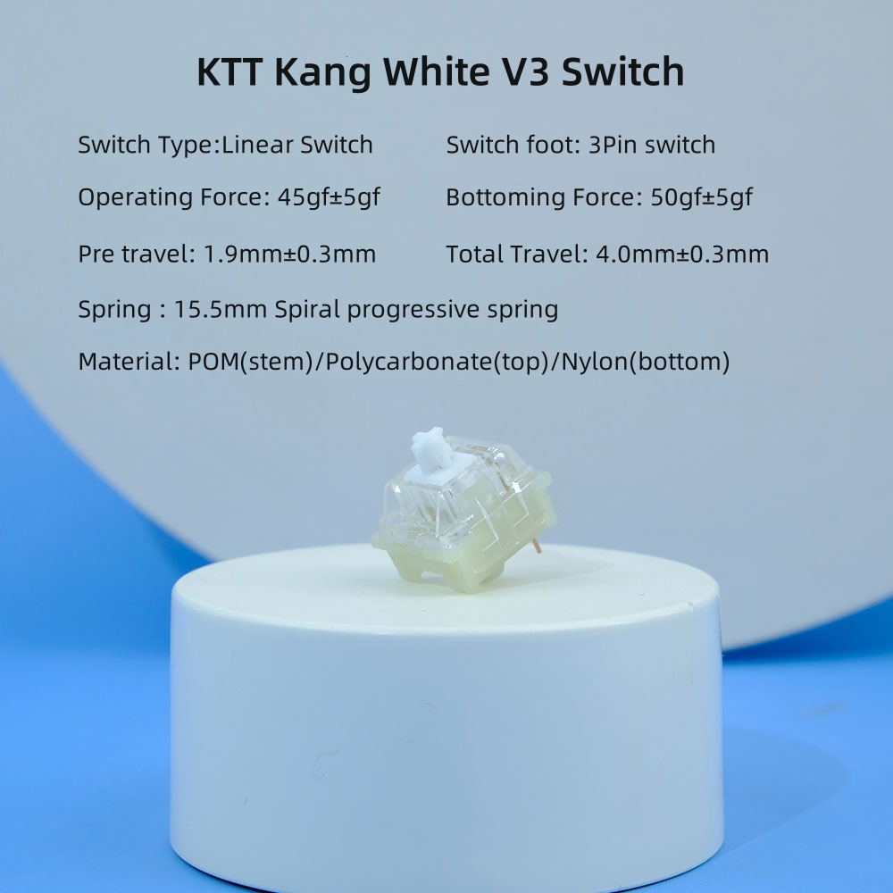KTT Kang White V3 Switch mekan - Gaming Keyboard Ergo ulasan dan harga