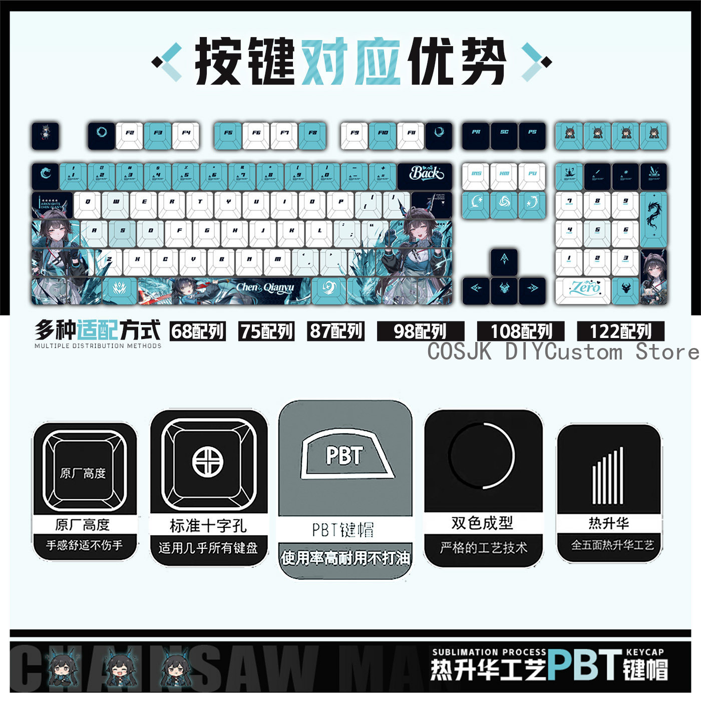 122 Tombol Anime Chen Qianyu A - Gaming Keyboard Top ulasan dan harga