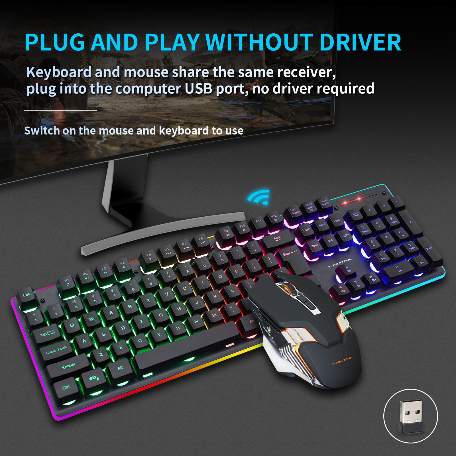 Kombo Keyboard dan Mouse Mekan - Gaming Keyboard And Mouse Combo Wireless ulasan dan harga