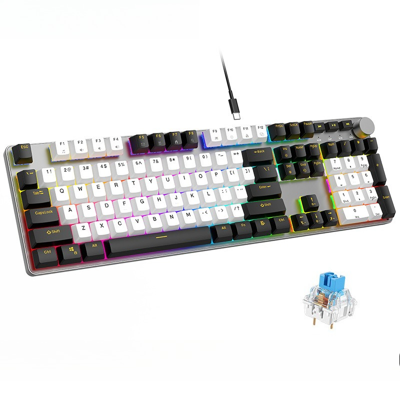 Keyboard Mekanik E-sports Alum - Gaming Keyboard No Noise ulasan dan harga