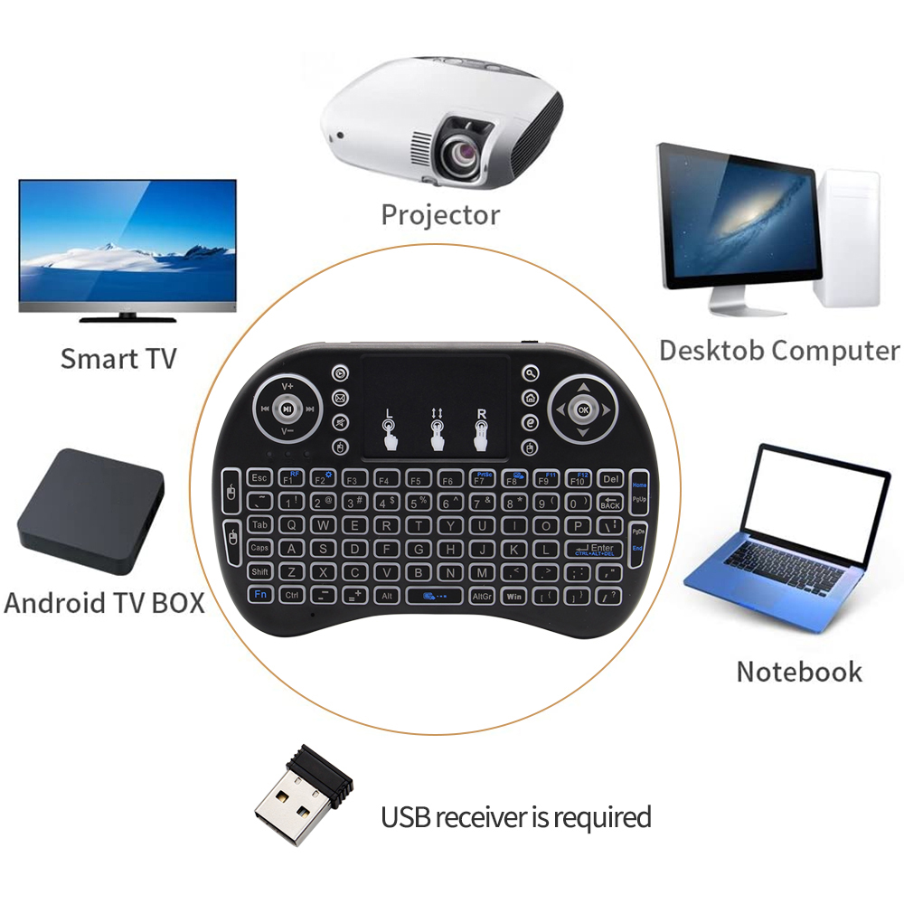 Papan ketik nirkabel Mini I8 P - Gaming Keyboard Mouse Wireless ulasan dan harga