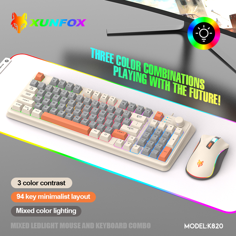 K820 Set Keyboard Game berkabe - Gaming Keyboard And Mouse Combo Wireless ulasan dan harga