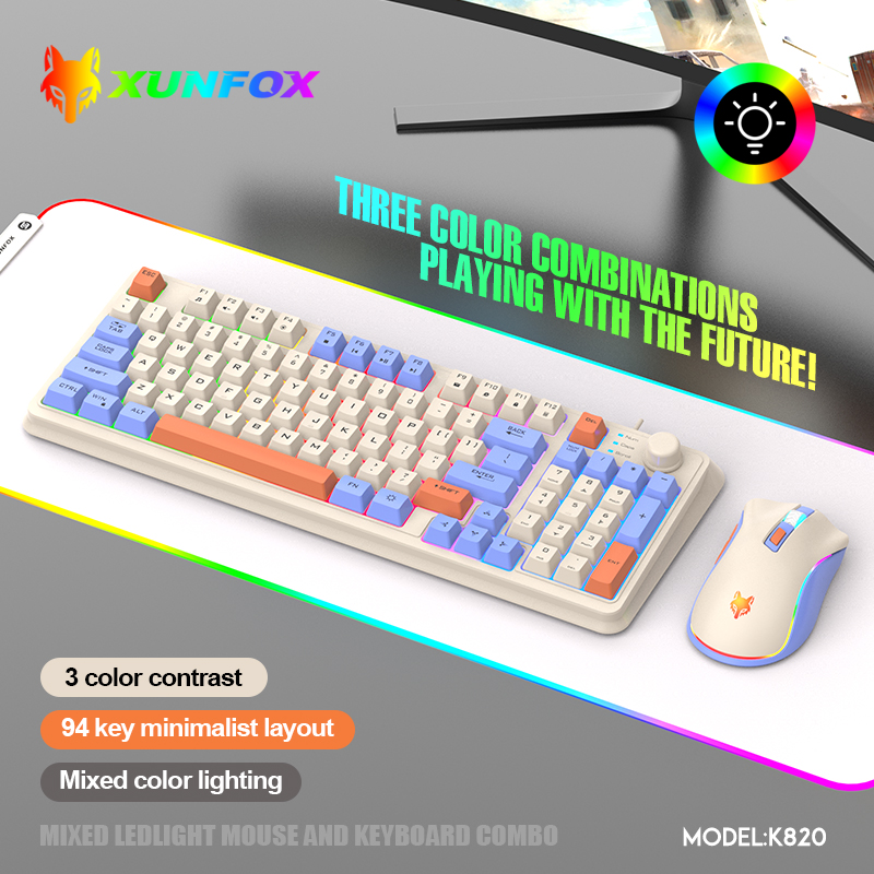 K820 Set Keyboard Game berkabe - Gaming Keyboard And Mouse Combo Wireless ulasan dan harga