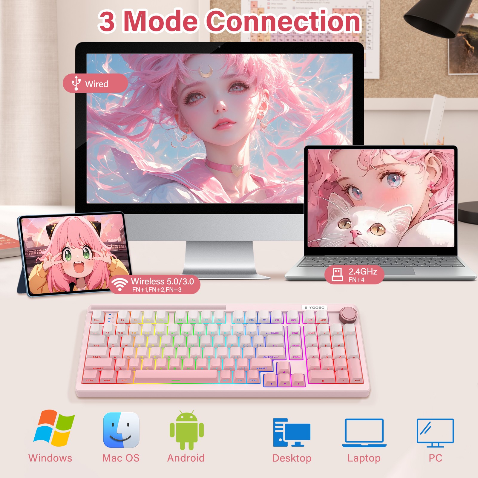 E-YOOSO 98 Tombol Keyboard Mek - Gaming Keyboard E Yooso ulasan dan harga