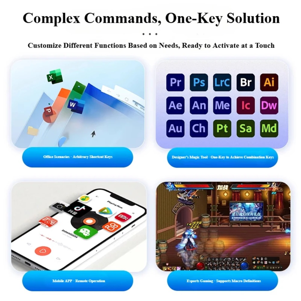 MK424Pro 4-Key Wireless Mini K - Gaming Keyboard Mini Mechanical ulasan dan harga