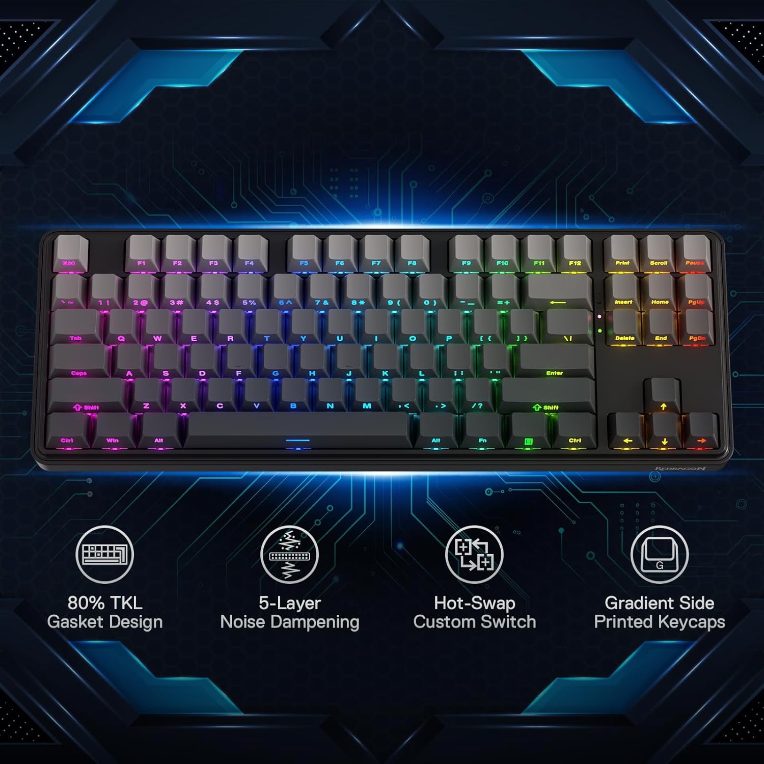 Redragon Keyboard peredam kebi - Gaming Keyboard No Noise ulasan dan harga